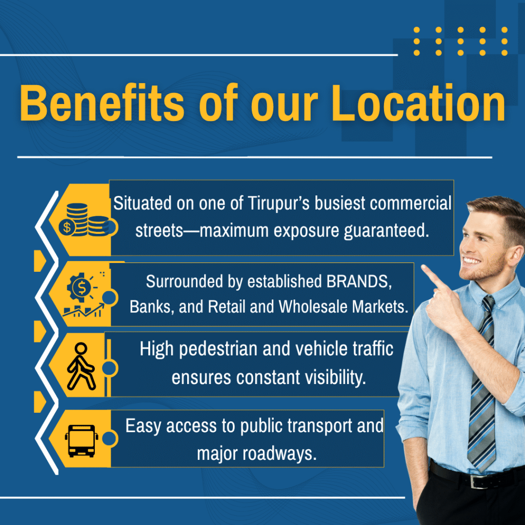 benefits of the office space for rent offered by sri guru towers in tirupur